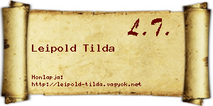 Leipold Tilda névjegykártya